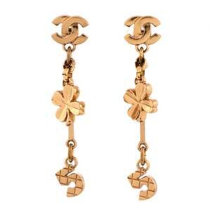 Chanel Cc No.5 Clover Drop Earrings #228213C77B